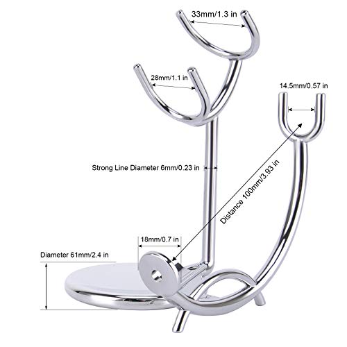 SANWA Grooming Shaving Kit for Men,Shaving Razor and Brush Stand with Stainless Steel Shaving Soap Bowl - color: Silver Stand Bowl
