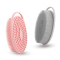 2 Pack Silicone Body Scrubber with Loofah Exfoliating Soft Shower Scrubber for Body, 2 in 1 Bath and Shampoo Wash Brush for Skin Exfoliation Men Women (Grey&Pink) - size: Grey&Pink