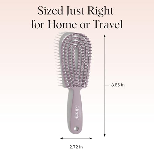 Kitsch Hair Brush Detangler – Flexi Flow Hair Brush for Women, Men & Kids | Detangling Brushes for Curly Hair with Bendable Frame, Bounce Curl Defining Brush for Wet or Dry Strands - Soft Violet - color: Soft Violet
