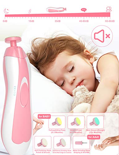 Baby Healthcare and Grooming Kit, 24 in 1 Baby Electric Nail Trimmer Set Newborn Nursery Health Care Set for Newborn Infant Toddlers Baby Boys Girls Kids Haircut Tools (0-3 Years+) (Pink) - color: Pink