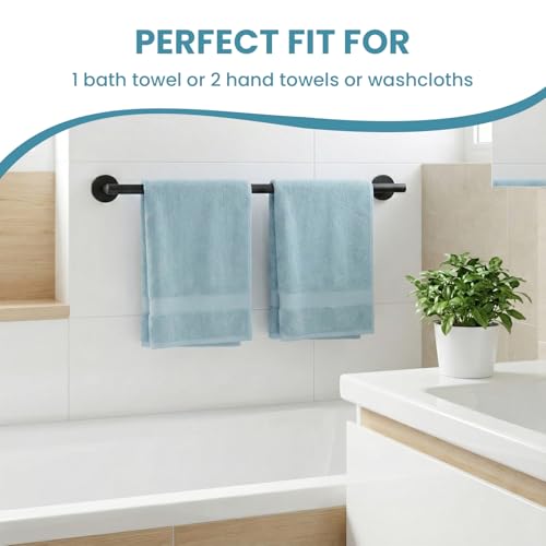 Towel Bar, 24 Inch Towel Racks for Bathroom Wall Mounted, SUS304 Stainless Steel Bathroom Towel Holder, Modern Home Decor Towel Rod and Kitchen Towel Shelf (Matte Black) - color: G-24 Matte Black