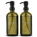 MaisoNovo Soap Dispenser 2-Piece Set | 16.9oz Green Bottles with Black Plastic Pumps - color: Green/Black