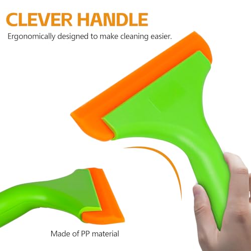 Wuyaoyao 2PCS Silicone Squeegee, Small Squeegee for Car, Automotive Mini Window Squeegees, Shower Squeegees, Water Wiper Cleaning Tool for Car Windshield, Window, Mirror, Glass Door (Green)
