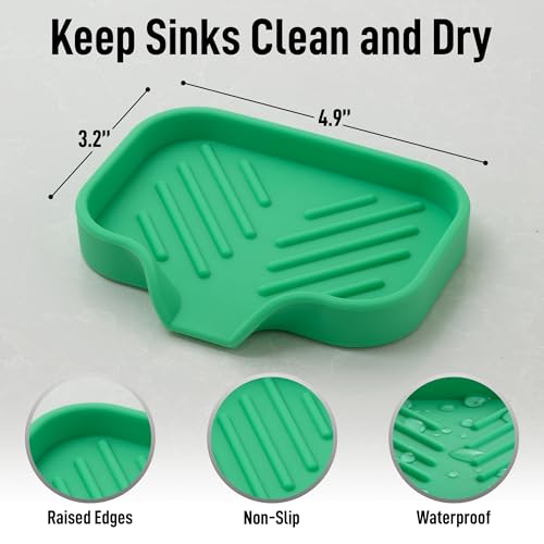 Zulay Kitchen Small Silicone Sponge Holder (4.9x3.3”) – Space-Saving Sink Organizer Tray for Sponge, Soap, Brush & More – Compact Non-Slip Dish for Kitchen & Bathroom (Carnival Glass) - color: Carnival Glass (Small), size: Small (4.9x3.3)