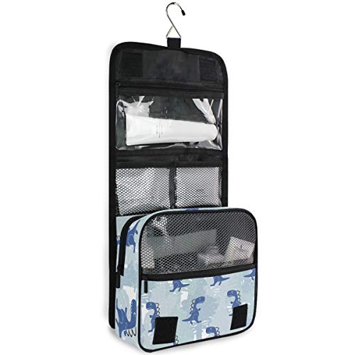 senya Hanging Travel Toiletry Bag Kit Makeup Case Cosmetics Organizer for Men Women - color: Dinosaur Blue Boy