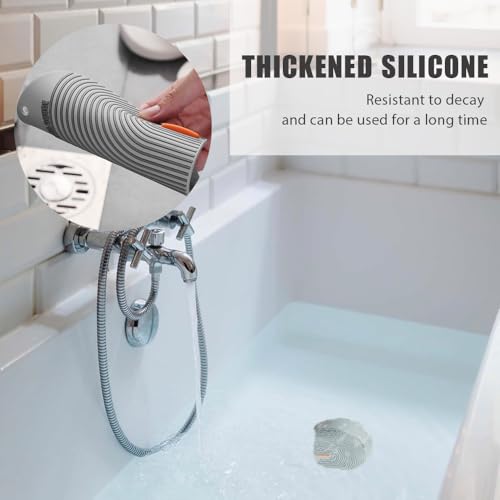 2PCS Silicone Drain Cover - 6.1''*5.5'' Bathtub Drain Stopper Bathroom Bath Tub Drain Hair Stopper, Bathtub Drain Plug, Universal Flat Suction Shower Bathtub Drain Cover, Kitchen, Laundry Accessories