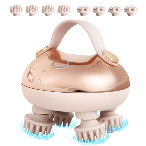 arboleaf Scalp Massager Kneading Head Massager Scalp Stress Relax Portable Rechargeable Hair Massager Shower Massage Waterproof Cat Massager Scratcher,Gift for Mom Dad - color: Rose Pink