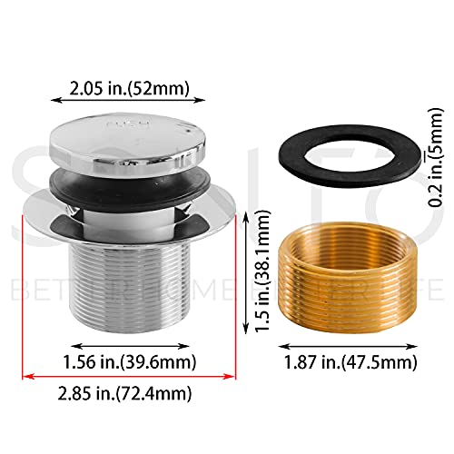 SENTO Chrome Tip-Toe BathTub Drain Trim Set Assembly Stopper Kit, Fit both 1-1/2 Inch or 1-5/8 Inch Strainer and Stopper, Heavy Duty Metal with Matching Screws, Easy Installation, Polished Chrome - color: Polished Chrome