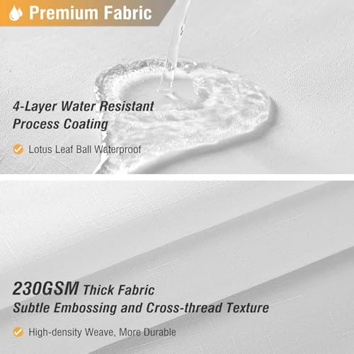 BTTN Extra Long Shower Curtain 72x96 inches, Tall Linen Textured Heavy Duty Fabric Shower Curtain Set with 12 Plastic Hooks, Large Classic Hotel Polyester Cloth Shower Curtains for Bathroom, White - color: White, size: 72"W x 96"L (Pack of 1)