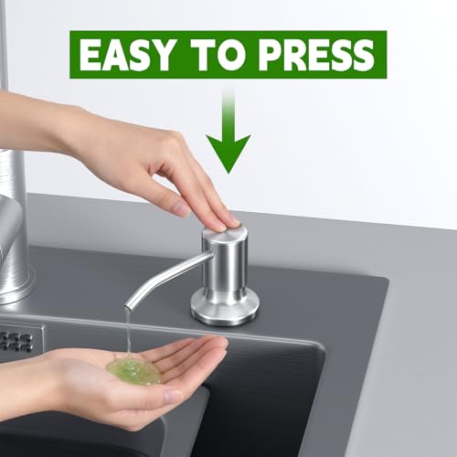 Kitchen Sink Soap Dispenser, Built in SoapDispenser, 47" Extension Tube kit, Counter Lotion Dispenser Pump, No Need More Refills (Brushed Nickel) - color: Brushed Nickel