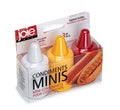 Joie Condiment Mini Squeeze Bottles with Nozzle Caps, Ideal for Ketchup, Mustard, Mayo and More, Set of 3