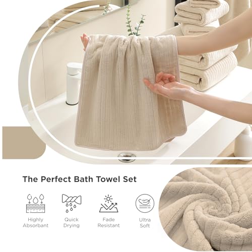 Hailea Hand Towels Set 16x31 Inches,Soft Microfibers Bathroom Towel Set 2 Pack,Highly Absorbent Quick Dry Luxury Towel Hotel Spa Gym Hand Towel Collection for Bathroom,Camel - color: Beige, size: 2-Piece Hand Towel