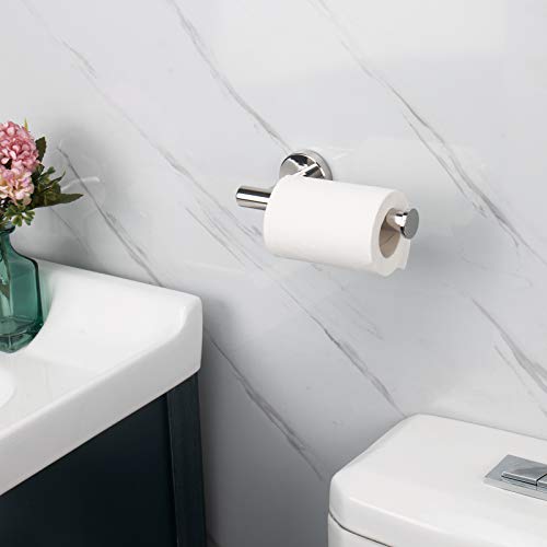 NearMoon Bathroom Toilet Paper Holder, Premium SUS304 Stainless Steel Rustproof Wall Mounted Toilet Roll Holder for Bathroom, Kitchen (1 Pack, Chrome Finish) - color: Chrome Finish