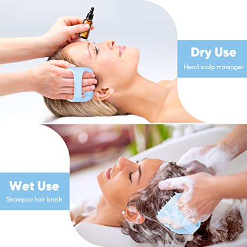 Bsisme Scalp Massager Hair Growth, Scalp Scrubber with Soft Silicone Bristles for Dandruff Removal, Shampoo Brush for Men Women Kids Pets Wet Dry Hair Scalp Exfoliator, Blue - color: Blue