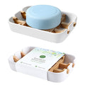 Soap Dishes for Bar Soap,2 Pack Environmentally-Friendly Bathroom Soap Dishes (Removable),2Pcs/Set Bamboo Soap Dishes Holder,Bathroom Sink Soap Dish,White - color: 2pcs-white