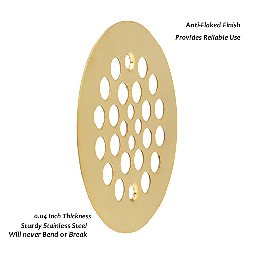 Artiwell 4-1/4“ Shower Strainer Drain Trim Set, Screw-in Shower Strainer Drain Cover, Plastic-Oddities Style Replacement Strainer Grid,Machine & Self-Tapping Screws Included (Brushed Gold) - color: Brushed Gold