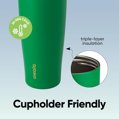 Owala FreeSip Tumbler Insulated Stainless Steel Water Bottle with Built-in Straw and Side Handle, For Travel, Work, School, and Sports, 40oz, BPA Free, Leak Proof, Putting Green - color: Putting Green, size: 40 Ounces