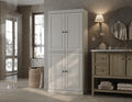 Palace Imports Solid Wood Tall Bathroom Storage Cabinet - 71.5" H x 32" W - Off White Wooden Cabinet with 4 Raised Panel Doors & Adjustable Shelves, 100% Renewable Eco-Friendly Wood, Modular Cabinets - color: Off White