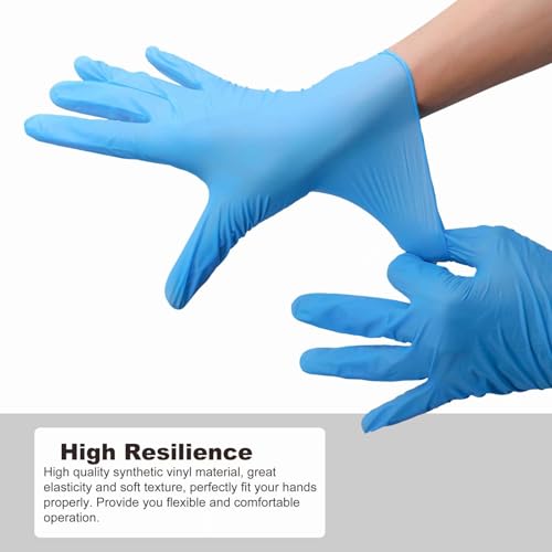 Disposable Gloves Small, Nitrile and Vinyl Blend Material Gloves, Latex Free 4 Mil 200 Pc Food Grade Glove for Cleaning, Food Prep, Hair Dye, Tattoo, Blue - color: Blue, size: Small-200pc