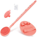 Silicone Back/Face Scrubber & Soft Bath Glove 3PCS, 16''- 24'' Extendable Shower Back Scrubber, 360° Anti-Slip & Hand-fit Silicone Bath Glove, Manual Face Brush for All-Round Cleaning(Pink) - color: Pink*3