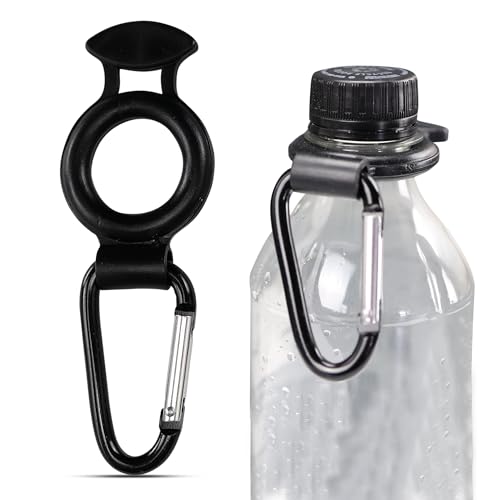 Iconikal 2-Pack Plastic Water Bottle Holder Rubber Grip Aluminum Carabiner | Secure Grip, Silicone Material, Pull Tab Design