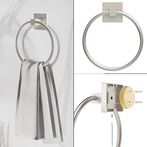 Ruacq 4 Pcs Stainless Steel Bathroom Hardware Accessories Set-Toilet Paper Holder-Towel Ring -Towel Hooks for bathrooms-18 Inch Towel Bar Wall Mounted, Brushed Nickel - color: Brushed Nickel, size: 4pcs