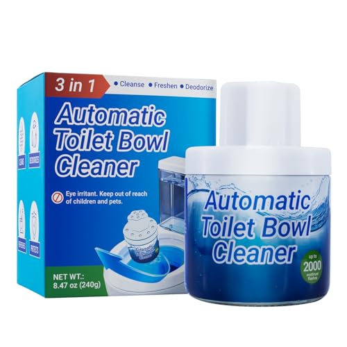 Automatic Toilet Bowl Cleaner with Unique Retrieval Rope - 2000 Flushes | Long Lasting Toilet Tank Cleaner, Blue Water Stain Remover and Deodorizer, Safe for Septic Systems, 1 Pack (90 Days)