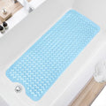 TEESHLY Bath Tub Shower Mat, Non Slip Bathtub Floor Liner Mats with Suction Cups and Drain Holes, Machine Washable Bathmat for Bathroom Floor Safety, 40 x 16 Inch, Sky Blue - color: Sky Blue