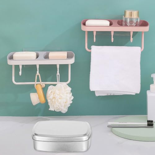 OUNONA Aluminum Cream Box and Soap Holder Set 2pcs 150ml Small Metal Storage Case with Lid Portable Soap Bar Holder for Travel Bathroom Toiletries Organization