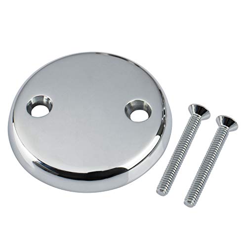 Artiwell Tip-Toe Bathtub Drains Trim Set with Two-Hole Overflow Faceplate, Replacement Bath Drain Trim Kit with 2-Hole Overflow Faceplate and Universal Fine/Coarse Thread (Chrome Plated) - color: Chrome Plated