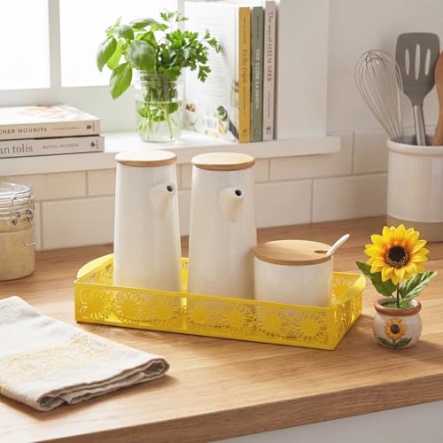 Yellow Sunflower Toilet Paper Basket Cute Metal Toilet Tank Paper Holder with Handle Bathroom Storage Organizer Coquettish Preppy Accessories Decor for Bathroom Restroom - style: Yellow Sunflower