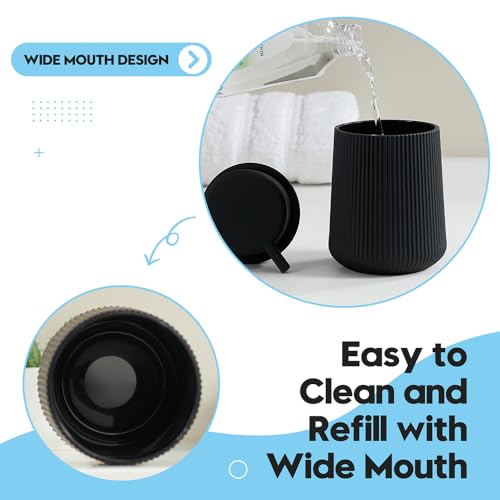 YAUKPH Striped Foaming Hand Soap Dispenser with Leak-Proof Pump for Bathroom and Kitchen Countertop 11oz Black - color: Black, size: Foaming Dispenser
