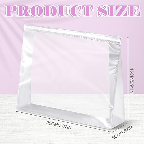 Xuniea 100 Pcs Mini Clear Makeup Bag PVC Small Travel Toiletry Organizer Pouches Bulk Waterproof Transparent Plastic Cosmetic Bag with Zipper for Women Men Travel(7.9'') - size: 7.9''
