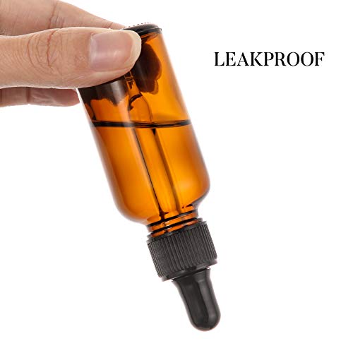 4 Pack, 2 oz Dropper Bottles with 2pcs Glass Pipettes(1ml) - Essential Oils Bottles for Health, Personal Care & Beauty - 60ml Thick Dark Amber Glass Tincture Bottle with Eye Droppers, Leakproof - color: with 2 Graduated Droppers