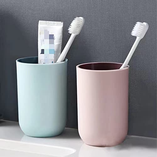 Unbreakable Reusable Drinking Cups Set of 2 Colors, Plastic Toothbrush Cup Tumblers 300 ml/10.5 oz, Dishwasher Safe (Light blue & Light pink) - color: Light blue & Light pink