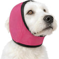 No-Flap Ear Wraps Dogs, Ear Muffs Bath Grooming, Soft Stretch Pet Ear Covers Drying Noise Comfort - color: Pink, size: Medium