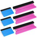 6 Pack Vinyl Wrap Squeegee Set - 8.3” & 3.9” Felt Edge Scrapers for Car Window Tint, Adhesive Vinyl, Decals, Wallpaper, Auto Wrap, and Craft Projects | Perfect for Smooth, Bubble-Free Application - color: Purple Blue