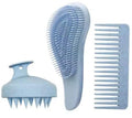 Wheat Straw Hair Brush and Comb Set - 100% Eco-Friendly - Wide Tooth Comb, Brush, and Scalp Massager Reduces Frizz & Promotes Healthy Hair Growth (3pc Combo) (Pink) - color: Pink
