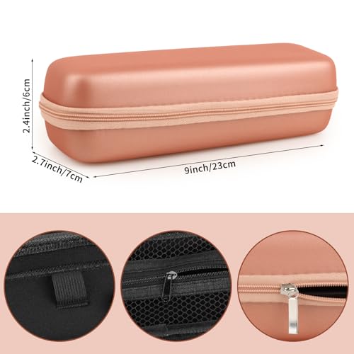 Hooqict Toothbrush Travel Case for Oral-B/Oral-B Pro/iO Electric Travel Toothbrush Case Holder with Mesh Pocket Cover Protection for Traveling, Camping, School, Business - color: Rose Gold