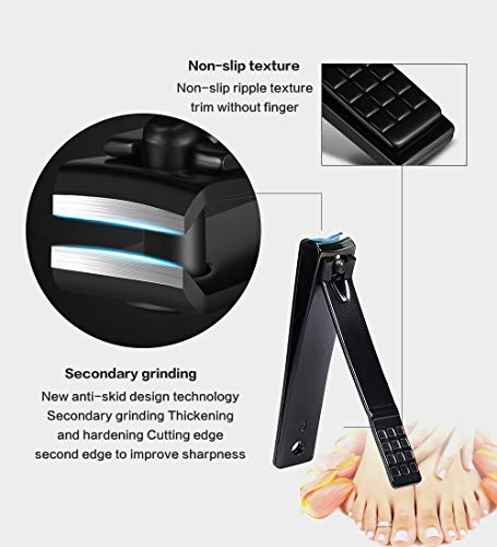 Nail Clippers Sets High Precisio Stainless Steel Nail Cutter Pedicure Kit Nail File Sharp Nail Scissors and Clipper Manicure Kit Fingernails & Toenails with Portable Stylish case (Blue 15-piece) - color: Blue 15-piece