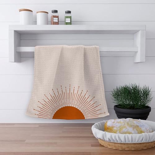 OHSUL Boho Kitchen Towels, Boho Sunshine Decorative Hand Towels, 16x24 Inch, Set of 2 - color: Color-5