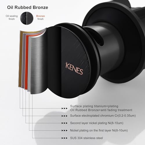 KENES Oil Rubbed Bronze Pop Up Bathroom Sink Drain with Overflow, Lavatory Bathroom Vanity Sink Drain Stopper, Sink Drain Assembly with Overflow Anti Clog Pop Up Drain - color: Oil-rubbed Bronze, size: Big Pop up Cap (With Overflow)