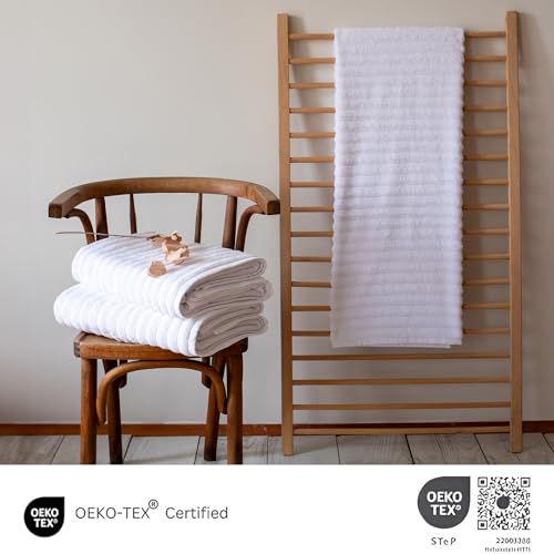 Classic Turkish Towels CTT - Luxury 3 Piece Jumbo Bath Sheets, 100% Turkish Cotton, Absorbent & Ultra Comfy Bath Towel Sheets for Hotels & Spa | 40"x65" (White) - color: White, size: 3-Piece Bath Sheets