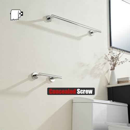 JQK Chrome Toilet Paper Holder, Double Post Pivoting Tissue Holder Wall Mount, 304 Stainless Steel Hold Mega Rolls, TPH150-CH - color: Polished Steel