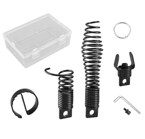 4-Piece Drain Snake Attachment for 5/16" to 3/4" Cables Heavy-Duty Manganese Steel Cutters for Roots Grease and Stubborn Clogs Includes 4 heads Storage Case and Metal Ring - style: 4-piece