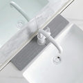 Diatomite Faucet Mat for Kitchen Sink, Quick-Dry Stone-Like Sink Mat, Flat Lay Absorbent Countertop Drying Mat for Faucet Area, Hard Diatomite Mat, Gray, 15.8 x 4 in - color: Gray-D2