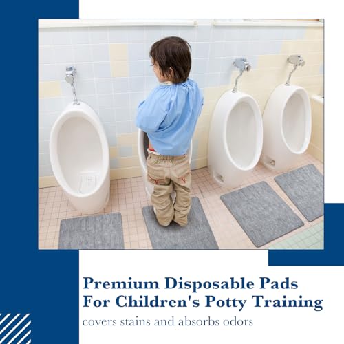 50 Pcs Disposable Urinal Mats for Men Bathroom Commercial Urinal Pads for Mens Room Toilet Mats Non Slip Water Absorption Deodorization Toilet Floor Protector from Urine, Gray (Square) - style: Square