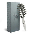 Wet Natural Boar Bristle Hair Brush for Fine Hair - A Great Gift | Smoothing Vented Detangling, Hair Texture, Gentle Scalp Feel, for Women and Men, Paddle, Frizz, Thin Hair, High Quality - color: Light Gray
