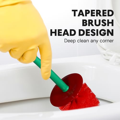 Cherry-Shaped Toilet Brush Set - Modern Dark Red Plastic Toilet Cleaning Kit with Stand for Bathroom (14.93 Inch)