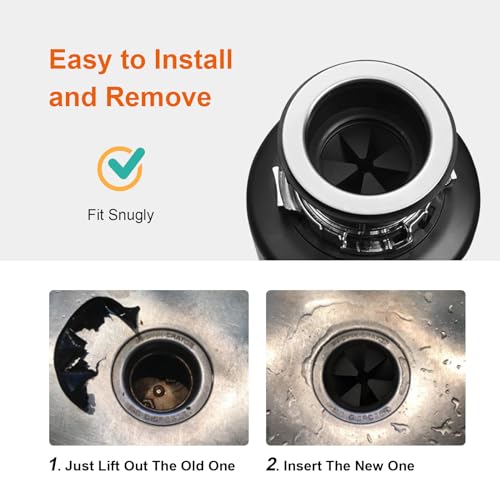 2 Pcs Garbage Disposal Splash Guard Sink Baffle, 3 1/8" Removable Garbage Disposal Rubber Drain Insert, Replacement Waste Food Garbage Disposal Parts for Waste King Whirlaway and GE Models - color: Black 3 1/8" 2pack